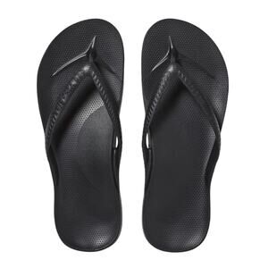 Archies Unisex Arch Support Flip Flops in Black, Size M7/W8